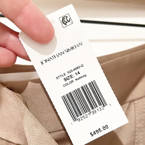 NWT Jonathan Simkhai Carolina Utility Cargo Revolve Satin Pants in Nutmeg 14 - Picture 8 of 10